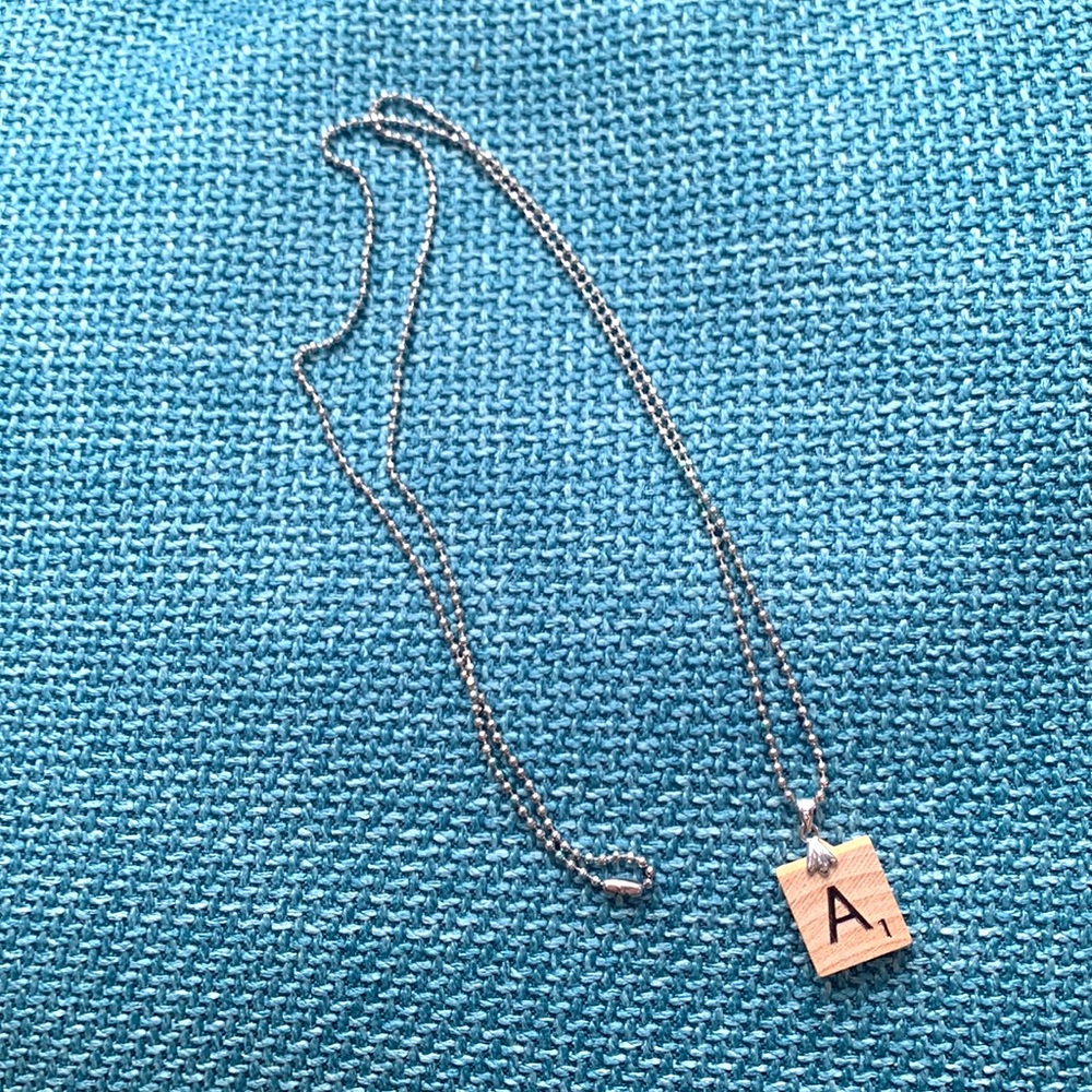 Scrabble necklace -A